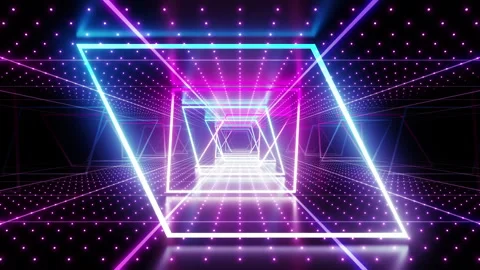 Neon Line Tunnel K1B4 Stock Footage 241911549