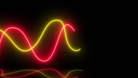 Neon line waves, light line, curve effect, glowing neon wave Stock Footage 245064924