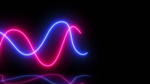 Neon line waves, neon light, abstract modern, bright line background Stock Footage 245068239