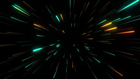 Neon line zoom meteor space soft motion. Infinite futuristic animated background Stock Footage 282417343