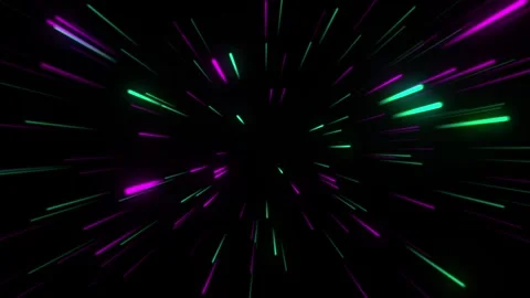 Neon line zoom meteor space soft motion. Infinite futuristic animated background Stock Footage 282417591