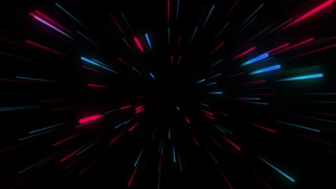 Neon line zoom meteor space soft motion. Infinite futuristic animated background Stock Footage 282417592