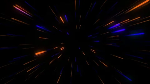 Neon line zoom meteor space soft motion. Infinite futuristic animated background Stock Footage 282417596