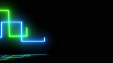 Neon Lines abstract path representing futuristic technology Stock Footage 232983159