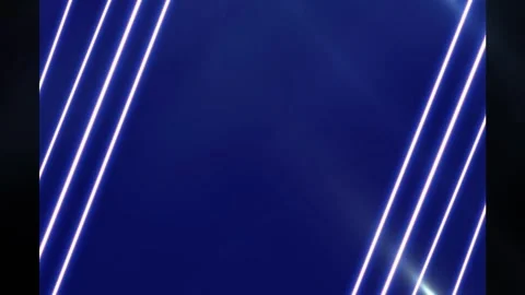 Neon lines and light beams on a blue background Vídeo Stock 331301650