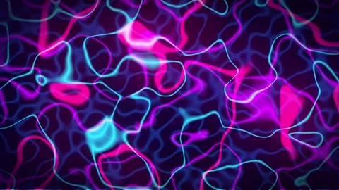 Neon lines and waves abstract background. Abstract colorful wavy grooving lines Stock Footage 308810284