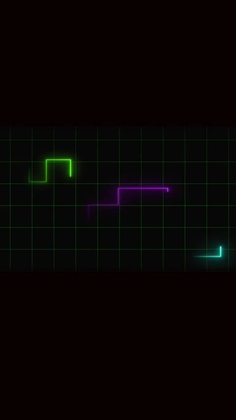 Neon lines animation vertical video abstract grid background digital pulse .. Stock Footage 344281887