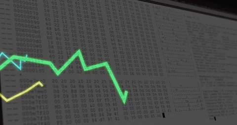 Neon lines appearing lower-left starting green cyan yellow waves tracing hex Stock Footage 328656922