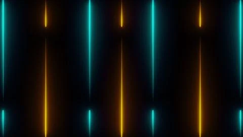Neon lines background, computer generated 3d render of grid Illustrazione stock
