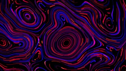 Neon lines background with randomly moving psychedelic pattern Stock Footage 273974563