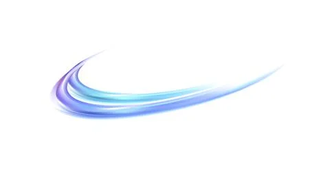 Neon lines of blue speed. Dynamic traces of light movement. Light wave of the Stock Illustration