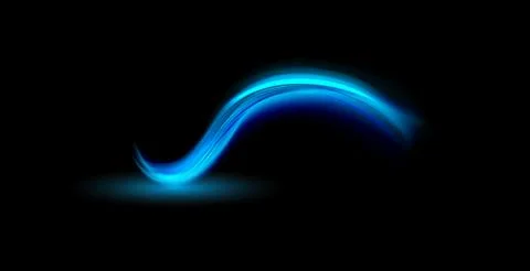 Neon lines of blue speed. Dynamic traces of light movement. Light wave of the Illustrazione stock