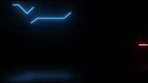 Neon Lines Graphs on Black Background. Stock Footage 332051423