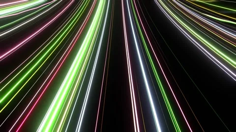 Neon lines green and red with yellow VJ seamless loop background0001-0300 Stock Footage 338360561