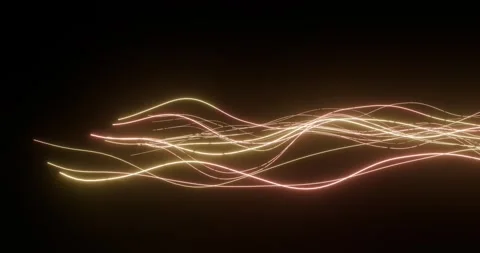 Neon lines moving in waves from right to left Video stock 280472306