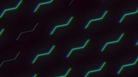 Neon lines pattern with glitch effect Stock Footage 199351927