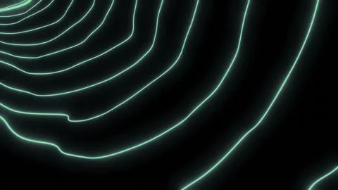 Neon lines with ripples. Design. Thin threads in row with moving vibrations or Illustrazione stock