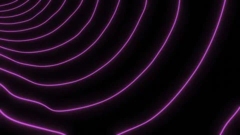 Neon lines with ripples. Design. Thin threads in row with moving vibrations or Stock Illustration