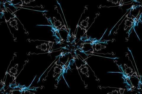 Neon lines. Seamless pattern on black background Stock Illustration