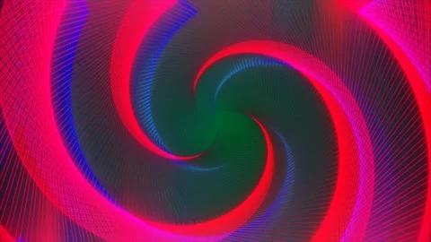 Neon lines spiral tunnel background, futuristic geometric VJ loop Stock Footage 338337233