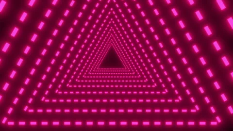Neon lines in triangles on black gradient Stock Footage 343814798