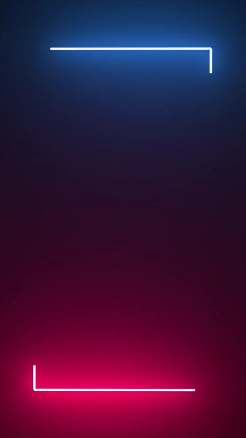 Neon lines vertical rectangle frame loop background in blue and pink gradient Stock Footage 342415368