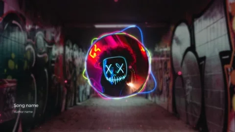 Neon Lines Visualizer After Effects stock