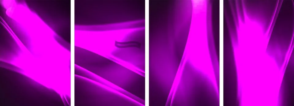 Neon Lines Waves. Abstract Background Poster Collection. Captivating array of 스톡 일러스트