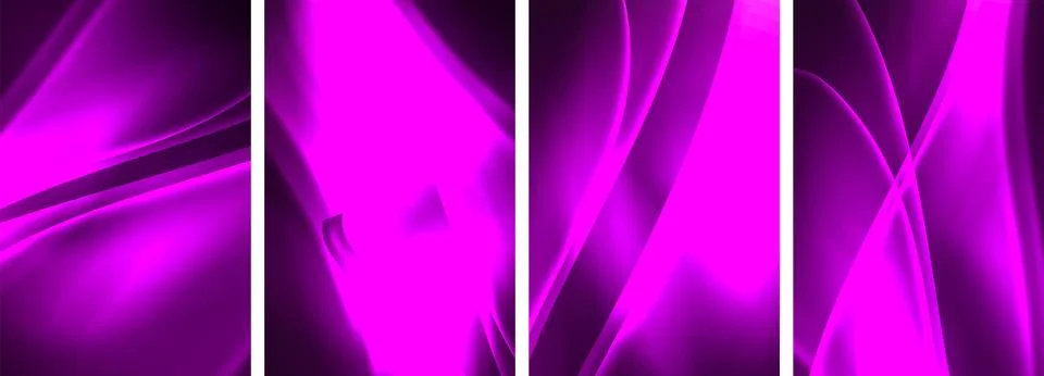 Neon Lines Waves. Abstract Background Poster Collection. Captivating array of Stock Illustration