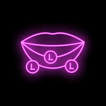Neon lips showing lymph nodes location for lymphatic drainage massage Illustrazione stock