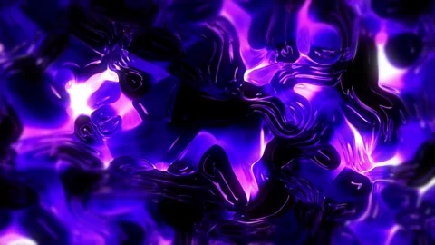 Neon liquid metal gradient. 4K loop abstract background of moving holographic Stock Footage 261980786