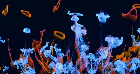 Neon Liquid Smoke Black Background Stock-Footage 124604076