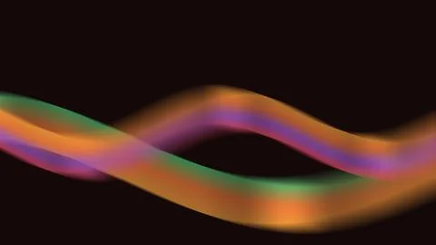 Neon liquid strokes on dark background Stock Illustration