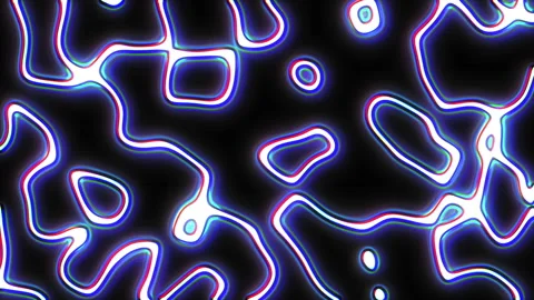 Neon Liquid Wave Line Animation, Abstract Motion Background Stock Footage 309938105