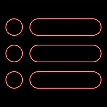 Neon list red color vector illustration flat style image Stock Illustration