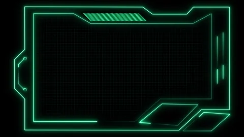 Neon-lit abstract geometric design resembling a futuristic control panel in.. Stock Footage 337367082