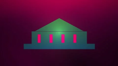 Neon lit building with pink windows. Stock Footage 336252202
