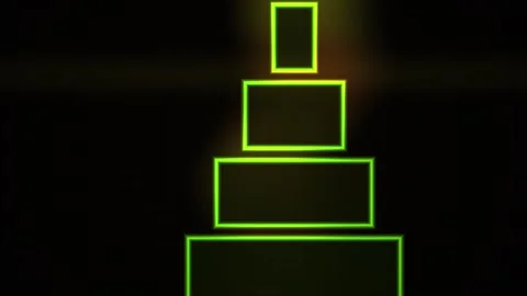 Neon-lit rectangular blocks stacked. Stock Footage 336253887