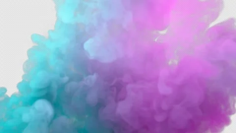 Neon lit smoke explosion on an alpha background in 4K at 30fps Stock-Footage 247244707
