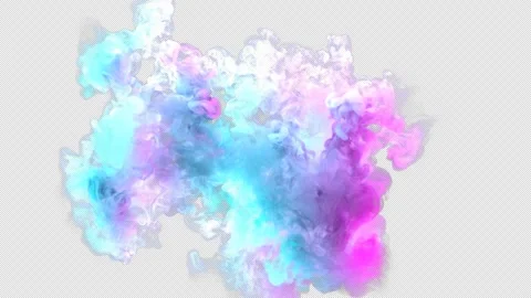 Neon lit smoke explosion on an alpha background in 4K at 30fps Stock-Footage 247270394