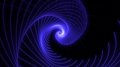 A neon lit spiral wireframe endless loop. Stock Footage 268810658