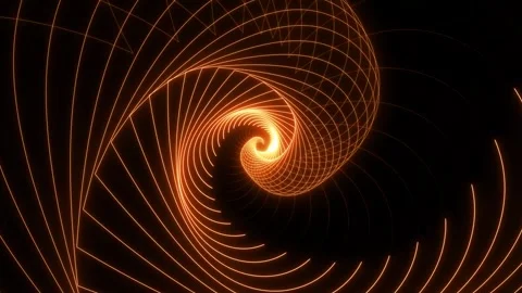 A neon lit spiral wireframe endless loop. Stock Footage 268810660