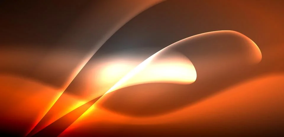 Neon-lit waves surge across background, mesmerizing dance of luminescence and Stock Illustration