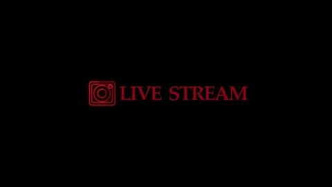 Neon live stream animation on black background. Neon live stream red digita.. Stock Footage 336896166