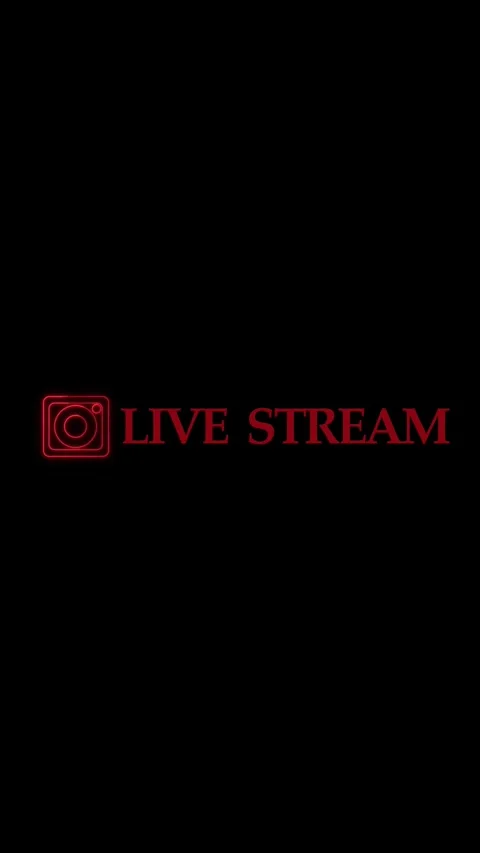 Neon live stream animation on black background. Neon live stream red digita.. Stock Footage 345967343