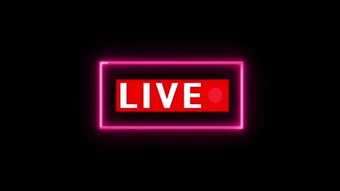 Neon live stream screen with glowing frame motion graphic animation seamles.. Stock Footage 336803733