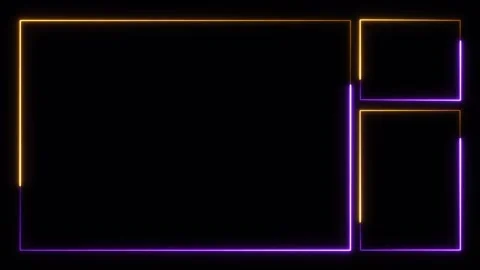 Neon live streaming frames animation loop in golden purple on dark background 動画素材 337412357
