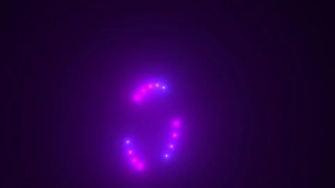 Neon loading animation with glowing circular progress effect on dark background Video stock 339387484