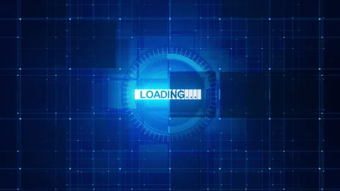 Neon loading animation with progress bar and digital HUD. Stock Footage 315524541