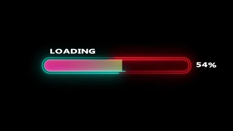 Neon loading bar animation on black background Stock Footage 328385383